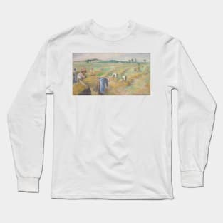 The Harvest by Camille Pissarro Long Sleeve T-Shirt